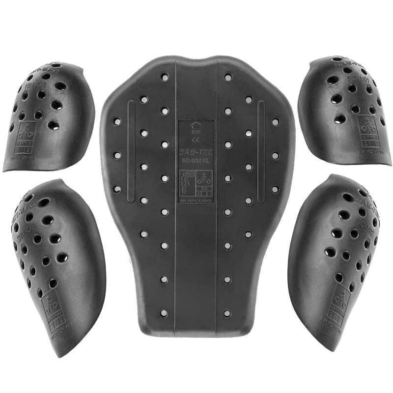 SAS-TEC CE Level 2 Motorcycle Armour Biker Jacket Protection Set of 5 Inserts 14XL Set 3