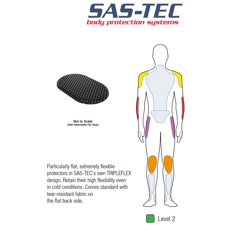SAS-TEC SC-1/HB21 Level 2 TRIPLEFLEX Ultra Thin Flat Form HIP Armour Pad Inserts