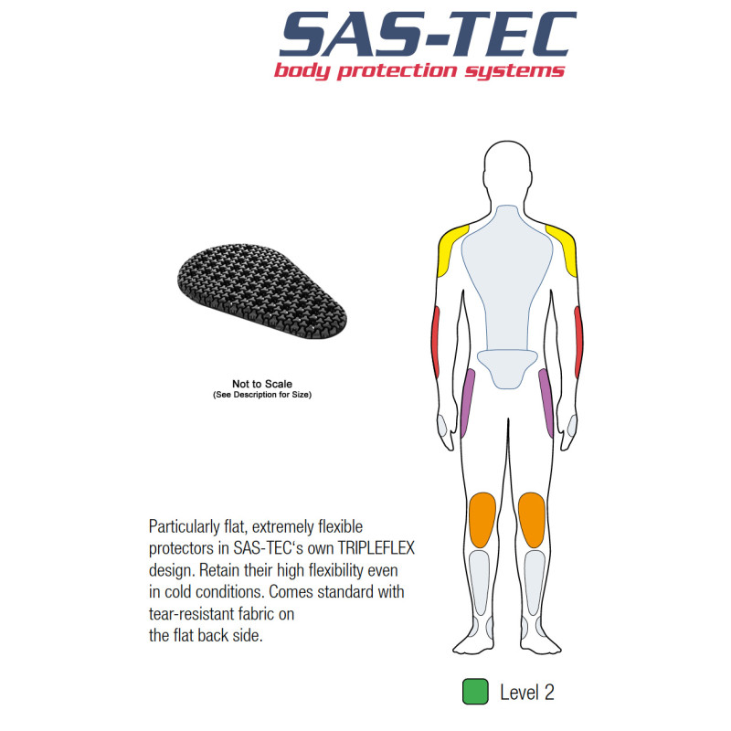 SAS-TEC KA2Air Level 2 TRIPLE-FLEX Ultra Thin Hip Shoulder Armour Inserts - Pair