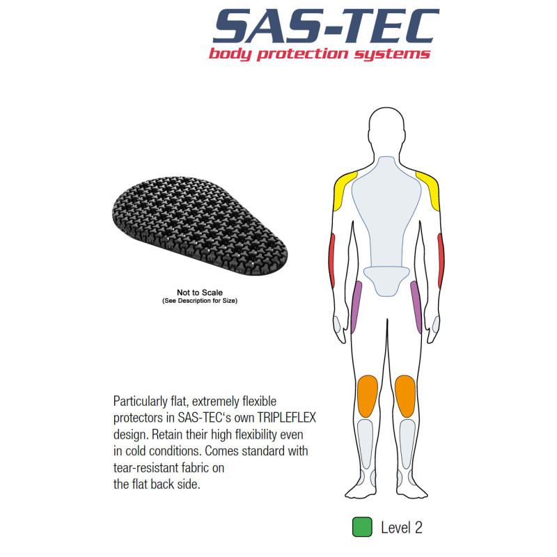 SAS-TEC KB2Air Level 2 TRIPLE-FLEX Ultra Thin Knee & Elbow Armour Inserts - Pair
