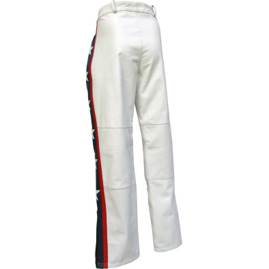 Evel The Legendary Daredevil White Premium Full Leather Trouser