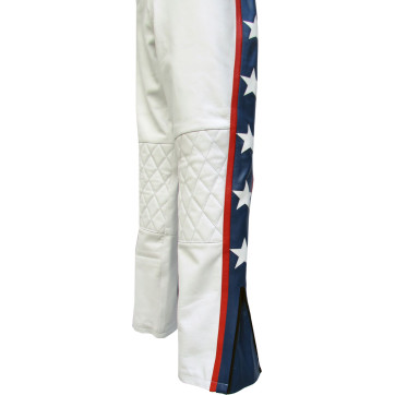 Evel The Legendary Daredevil White Premium Full Leather Trouser