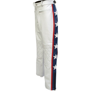 Evel The Legendary Daredevil White Premium Full Leather Trouser