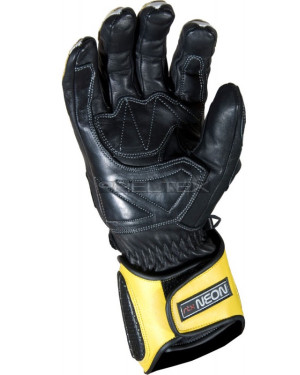RTX Neon Classic Yellow Vented Leather Biker Gloves