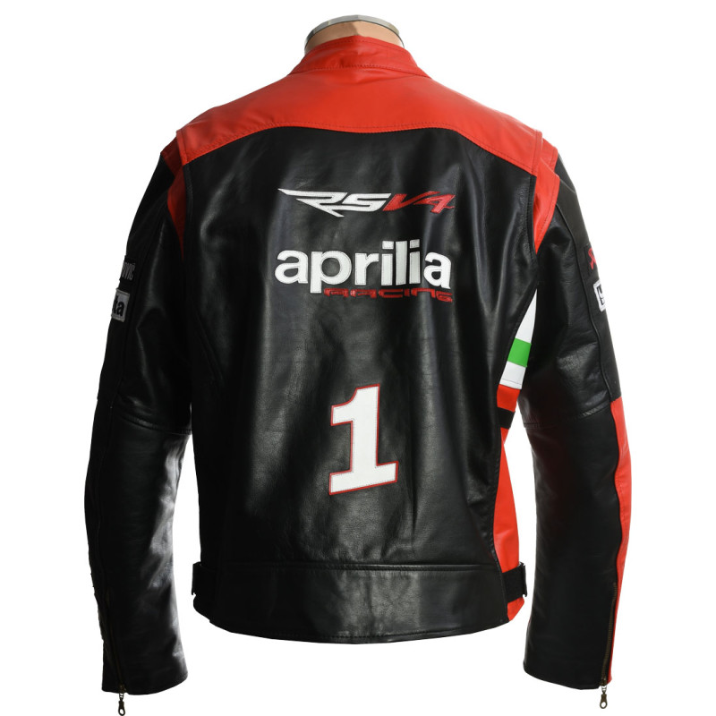 Aprilia Max RSV4 Leather Motorcycle Biker Jacket