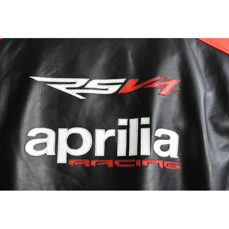 Aprilia Max RSV4 Leather Motorcycle Biker Jacket