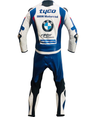 Tyco BMW BSB Racing Team Replica Motorcycle Race Leathers Suit
