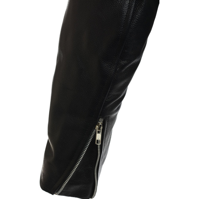 CLEARANCE SALE - All American Mod Brando Style Black Biker Leather Jacket - Size: XL