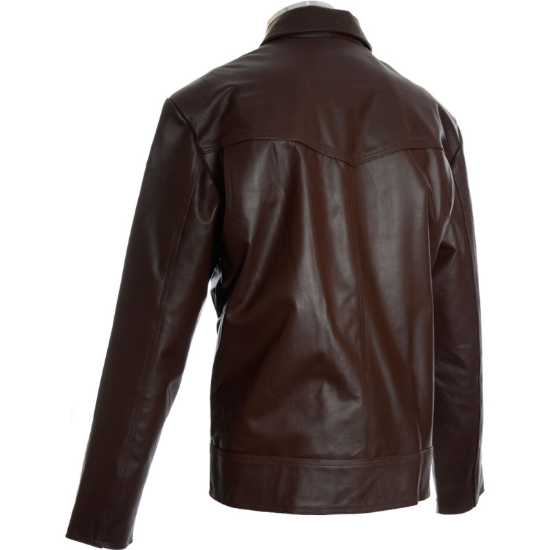 SALE - Rogue Drifter Brown Casual Leather Jacket 3XL