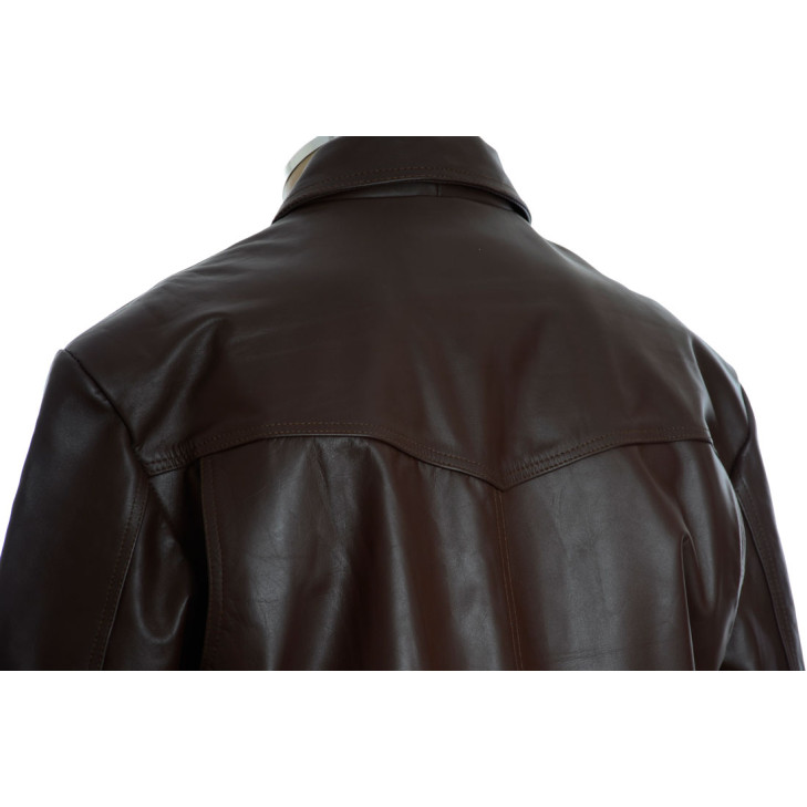 SALE - Rogue Drifter Brown Casual Leather Jacket 3XL