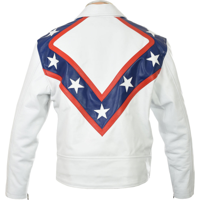 Evel The Legendary Daredevil Royal Blue Wembley Tribute Pure Leather Jacket
