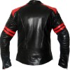 FIGHT CLUB Black & Red Leather Biker Jacket