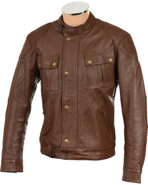 RTX Roadmaster Pure Brown Leather Biker Jacket 