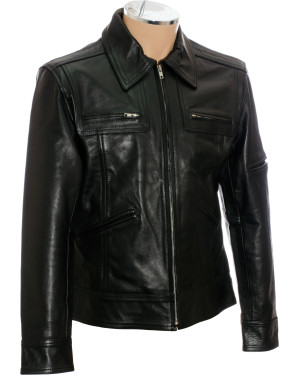 SALE - Saints ROW Soft Leather Biker Jacket - Size M