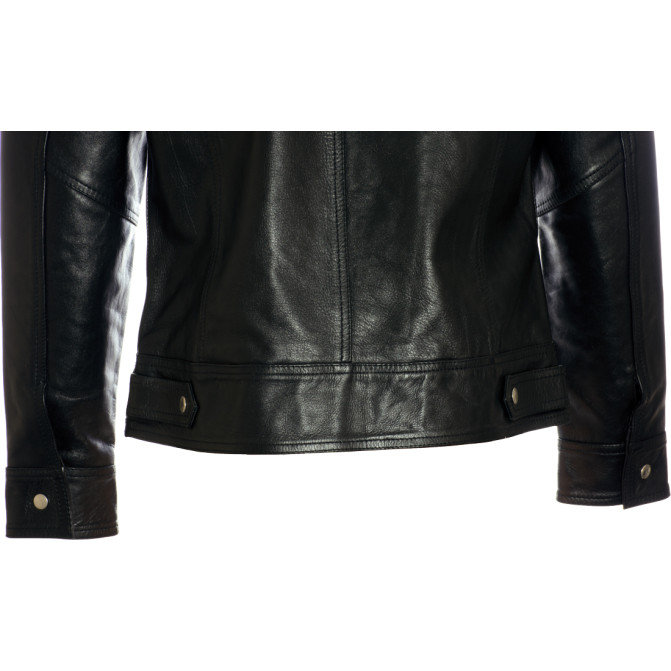 Saints ROW Soft Black Leather Biker Jacket