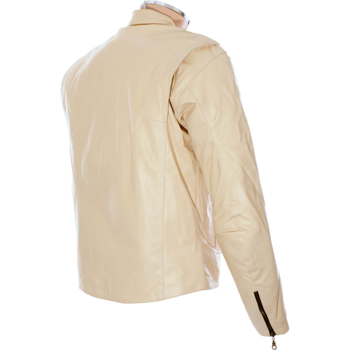 SALE - Steve McQueen Cream LE MAN Armoured Biker Jacket
