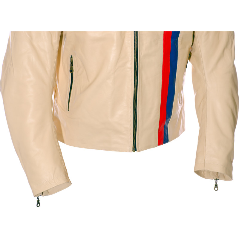 SALE - Steve McQueen Cream LE MAN Armoured Biker Jacket