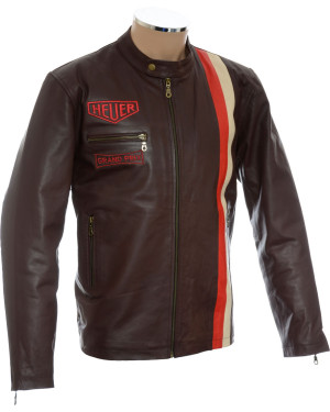 SALE - Brown Steve McQueen Heuer GrandPrix Leather Jacket
