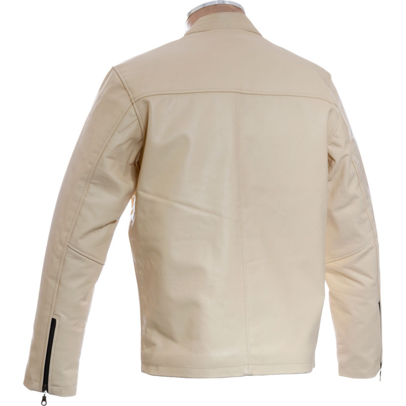 Cream Steve McQueen Heuer GrandPrix Leather Jacket