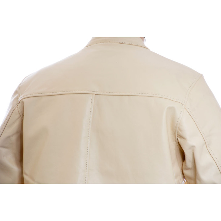 Cream Steve McQueen Heuer GrandPrix Leather Jacket