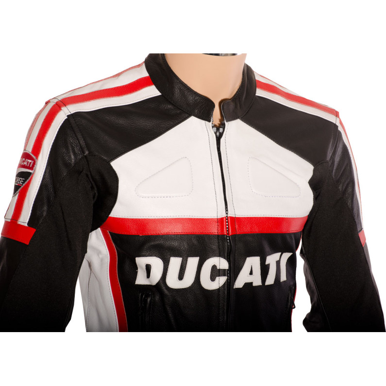 Ducati Classic Black Racing Leather Motorcycle Jacket