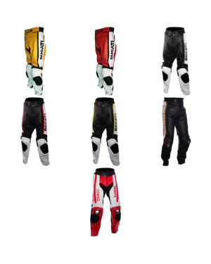 Custom Made DUCATI Motorcycle Leather Biker Trouser