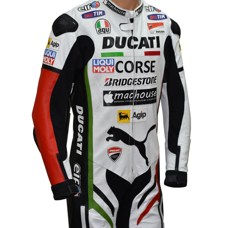 Ducati Corse Panther Biker One Piece Race Replica Motorcycle Leathers