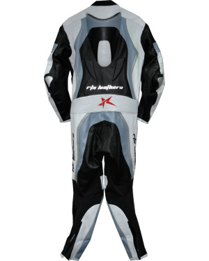RTX Halo Grey Black Motorcycle Leathers 1Pc Suit