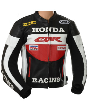 Honda CBR Red Motorcycle Leather Biker Jacket