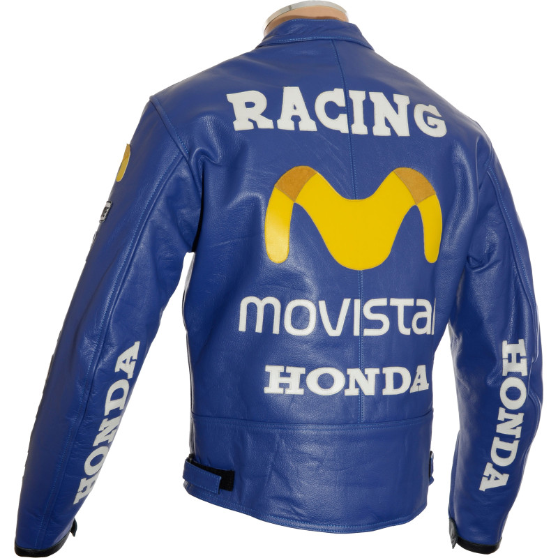 Telefonica Movistar Repsol Leather Motorcycle Jacket 