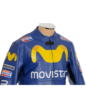 Telefonica Movistar Repsol Leather Motorcycle Jacket 
