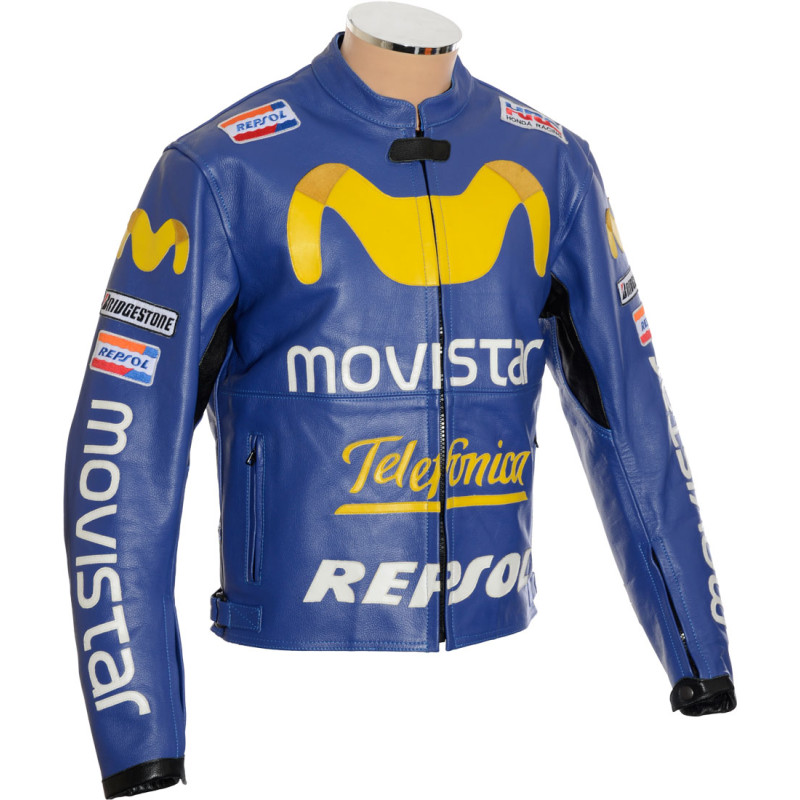Telefonica Movistar Repsol Leather Motorcycle Jacket 