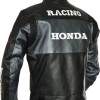 HONDA Racing Black Leather Motorcycle Jacket