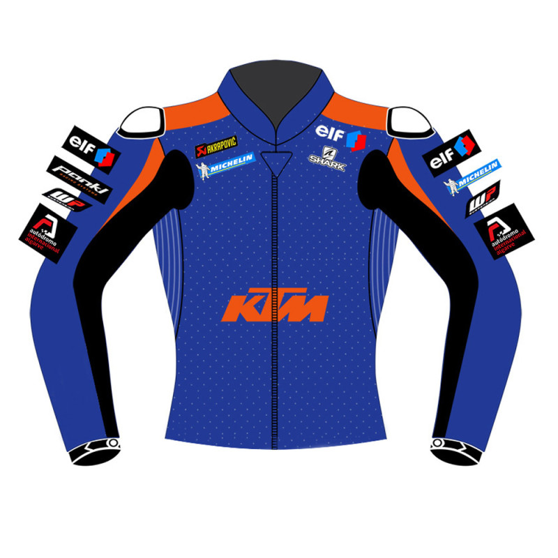 KTM Tech 3 Racing Oliveira Syahrin MotoGP Replica Leather Biker Jacket