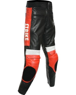 Lucky Strike Red Leather Motorcycle Trouser Pant
