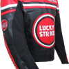 LUCKY Strike Red & Black Leather Motorcycle Jacket