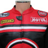LUCKY Strike Red & Black Leather Motorcycle Jacket