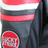 LUCKY Strike Red & Black Leather Motorcycle Jacket