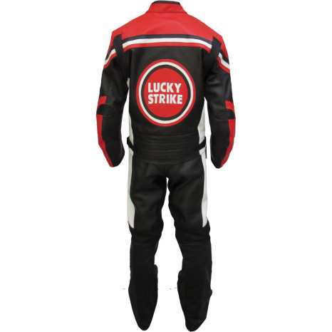 Custom Made Lucky Strike Leather Motorcycle Suit
