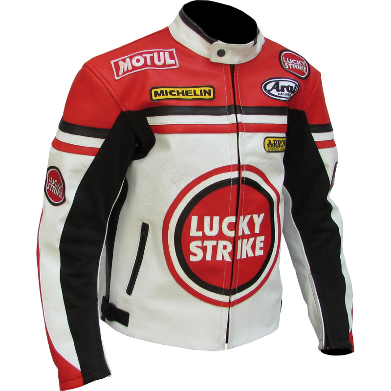 Custom Made Lucky Strike Leather Motorcycle Suit
