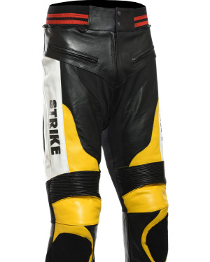 Lucky Strike Yellow Motorbike Genuine Leather Pant