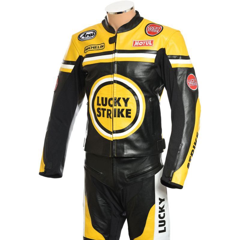 Lucky Strike Yellow Special Edition Biker Leathers