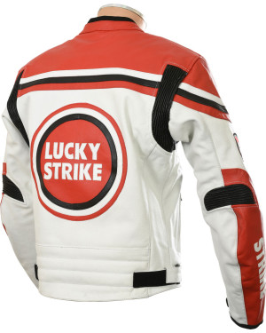 Custom Made LUCKY STRIKE Leather Biker Jacket