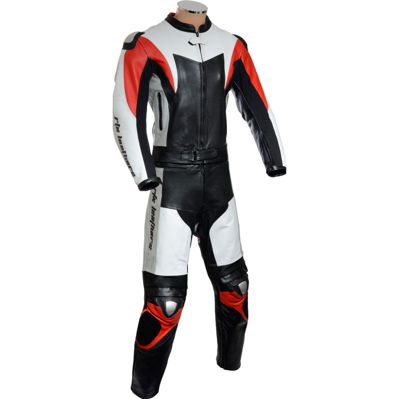 RTX ASSASSIN Red Black Motorcycle Leather 2Pc Suit