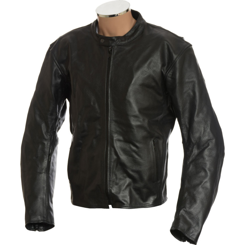 RTX Classic Black Leather Motorcycle Jacket