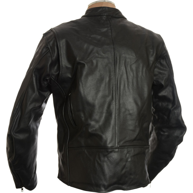 RTX Classic Black Leather Motorcycle Jacket