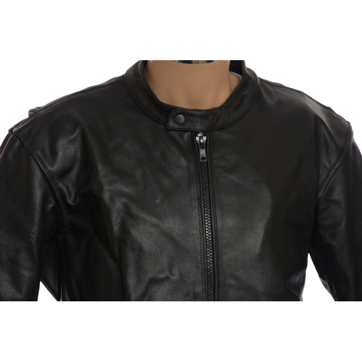 RTX Classic Black Leather Motorcycle Jacket