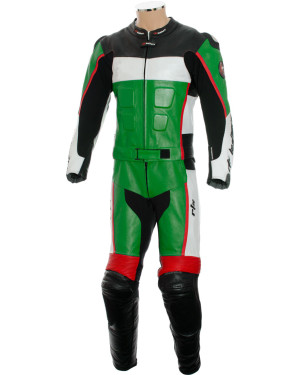 RTX GP Tech Green Racing Leather Motorcycle Suit