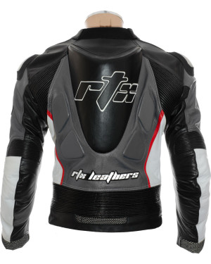 RTX GP Tech Grey Leather Motorcycle Jacket