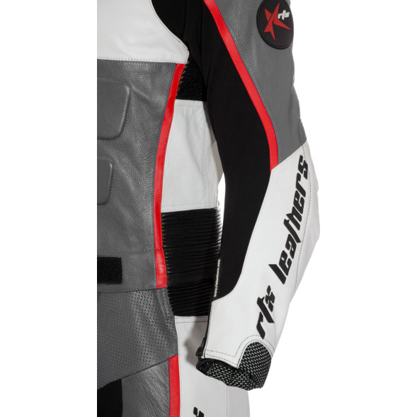 RTX GP Tech Grey Racing Leather Motorcycle Suit